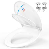 YEAUPE PRO WC-Bril met Kinderzitje, Soft Close Toilet Seat, Familie Toiletdeksel, Snelsluiting, Draagvermogen 150 kg, Wit, 44,6 x 37,2 cm