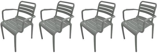 Garden Impressions Orleans tuinstoelen set van 4 – stone green