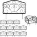 Clôture de jardin - set de 12 - chacune 33 x 54,5 cm - métal - noir