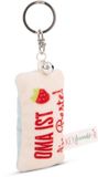 NICI Sleutelhanger mini knuffelkussen "Oma is de beste!" 8 cm met belletje