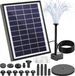 Pompe solaire pour étangs - Kit de fontaine solaire - Pompe solaire 6,5 W - Capacité : 180 litres par heure - Avec panneau filtrant et 9 buses - Convient pour les étangs de jardin et les aquariums