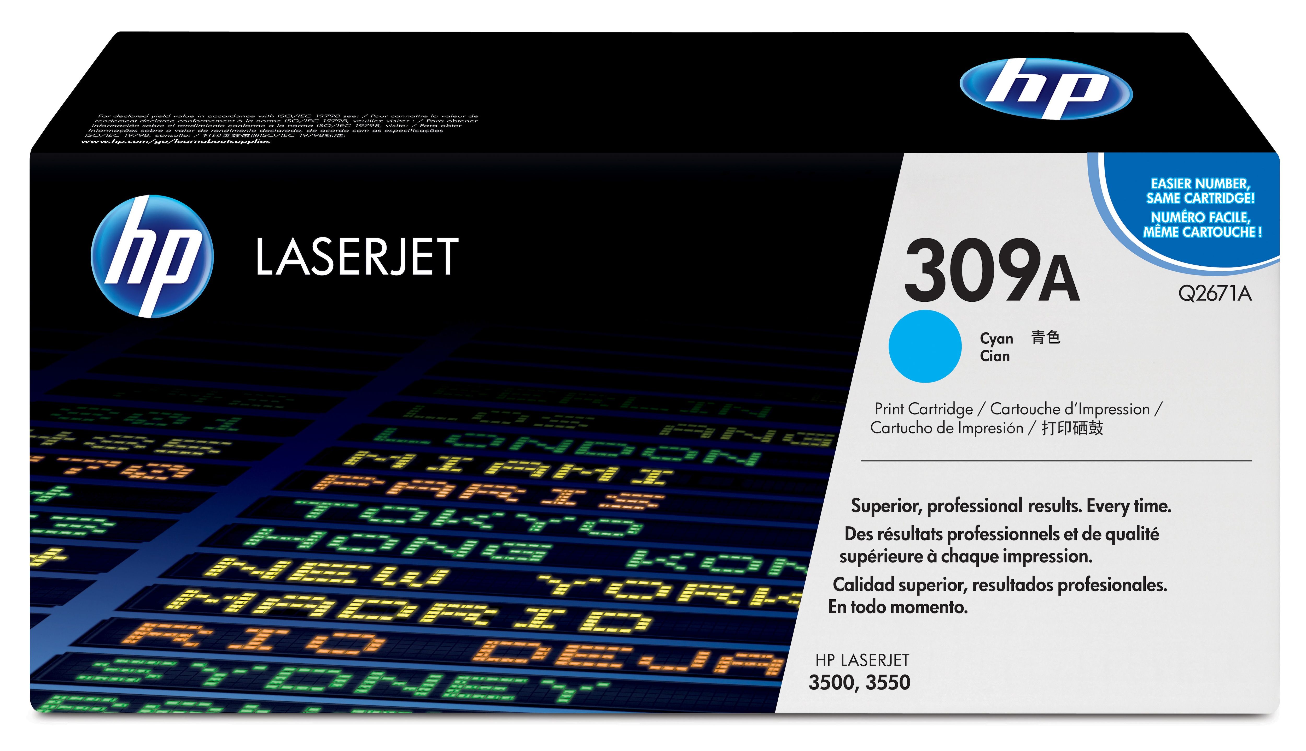 HP 309A Cyan Toner Cartridge - Original - 4,000 Pages