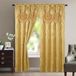Elegant Comfort Aurora Jacquard-look gordijnpaneel set met bevestigde volant 137 x 213 cm (set van 2), goud