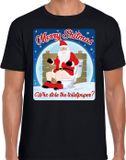 Bellatio Decorations Shoppartners Bv Fout Kerstshirt / t-shirt - Merry shitmas who stole the toiletpaper - zwart voor heren - kerstkleding / kerst outfit XXL