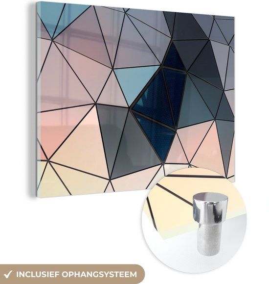 MuchoWow® Glass Painting 40x30 cm - Acrylic Glass Painting - Geometric Art - Photo on Glass - Paintings