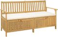 vidaXL Banc de rangement 2 places 170 x 63 x 84 cm Acacia clair et blanc