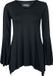 Gothicana Zwart shirt met lange mouwen en trompetmouwen - Dames - M