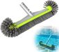 Winng B.V. Zwembadborstel 45 cm - Wand- en waterlijnborstel - Met Ronde Zijborstels voor Hoeken & Randen - Professionele Schrobborstel voor Wand en Bodem - Zwembaden schoonmaken accessoires - Met EZ-Clip Systeem - Voor Standaard Telescopische Steel