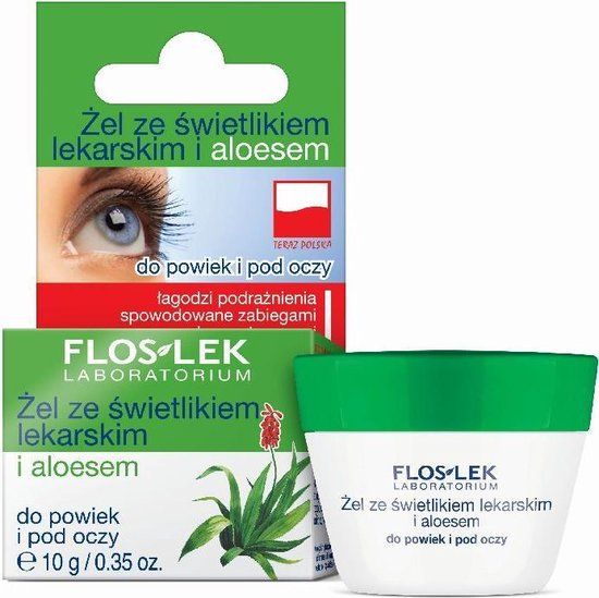 Floslek - Eye Gel with Eyebright and Aloe for Eyelids and Under Eyes 10g