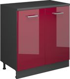 Vicco Uitbreidingskast Rion, Rode hoogglans/Antraciet, 80 x 46 cm zonder schuine kant met 2 deuren