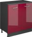 Vicco Armoire d'extension Rion, Rouge brillant/Anthracite, 80 x 46 cm sans biais avec 2 portes