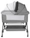 Lit bébé - lit enfant 3-en-1, lit de voyage - 4 positions réglables en hauteur - inclinable - avec frein - portable, adapté à la maison et en déplacement - gris