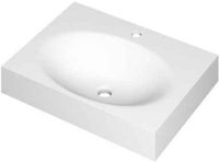 Wastafel INK Smooth Wastafel Polystone Centraal met 1 Kraangat - 600x450x90 mm - Mat Wit