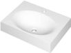 Wastafel INK Smooth Wastafel Polystone Centraal met 1 Kraangat - 600x450x90 mm - Mat Wit