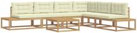 vidaXL Tuinbank Set Wit Polyester