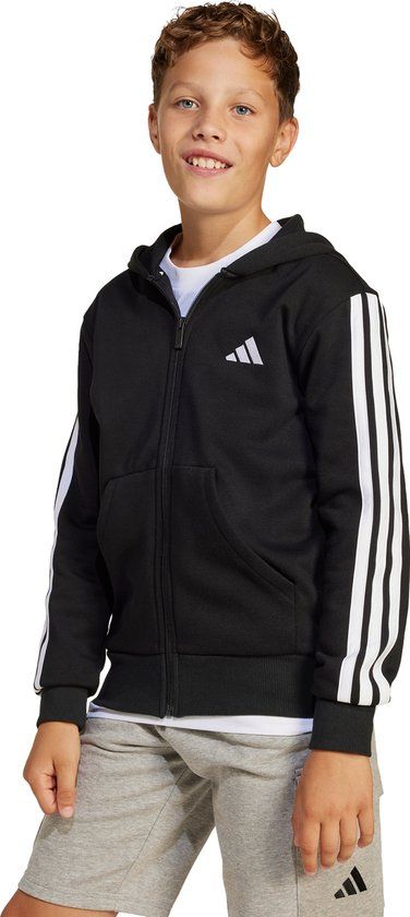 Adidas Sportswear Essentials Ritshoodie Kids - Kinderen - Zwart
