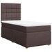 vidaXL Boxspring met matras stof donkerbruin 90x200 cm