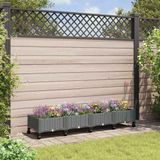 vidaXL Jardinière sur roulettes Gris clair 160 x 40 x 29 cm PP