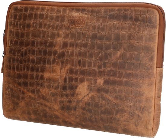 Old West San Angelo - Leren Laptopcover / Laptopsleeve - 17 inch - bruin