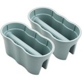 KHW Jardinière de balcon »Flowerclip XL«, lot de 2 (vert menthe pastel)