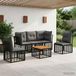 Prolenta Maison Exclusive - Tuinset voor buiten, 6 stuks, zwart en donkergrijs, polyester