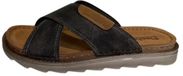 Fischer 566660 Heren Slippers Leer Grijs/Blauw Maat 44