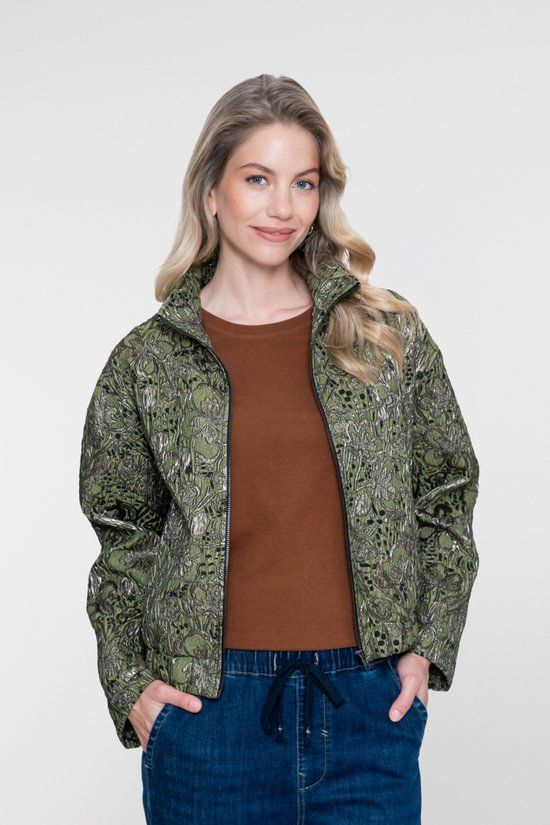 Geisha Jas Jasje Met Structuur 65613 20 Olive/lurex Dames Maat - XXL