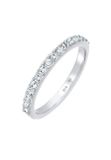 Elli Ring Dames Band Memoire Elegant met Kristallen in 925 Sterling Zilver