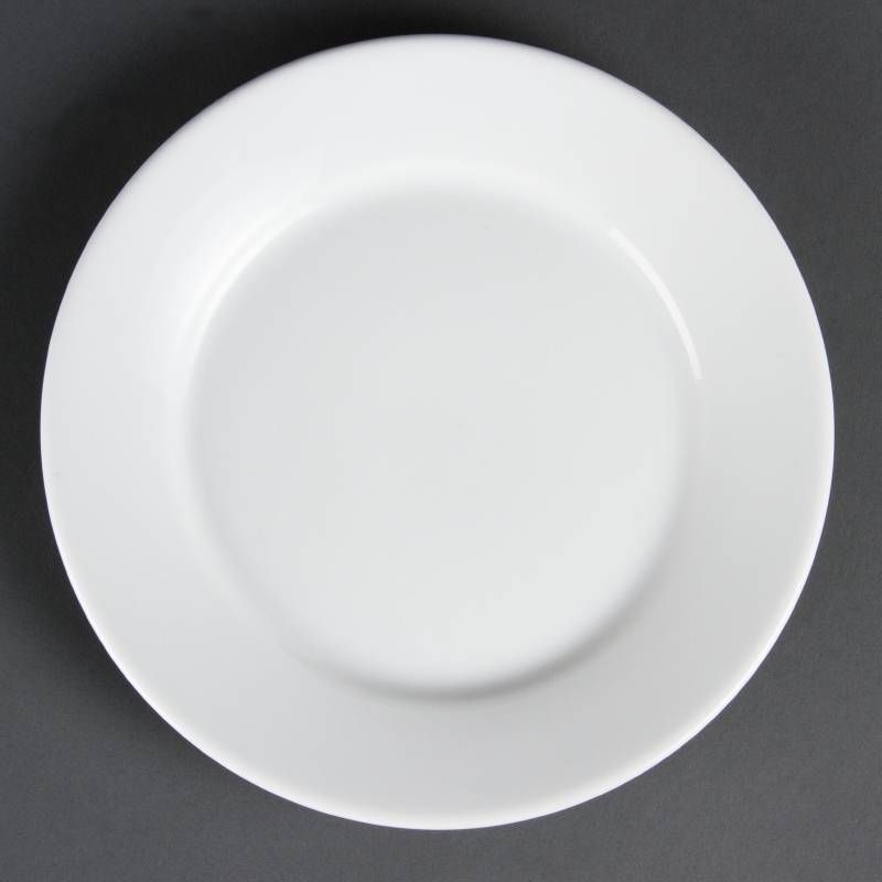 Olympia Whiteware borden met brede rand 23 cm 12 Stuks