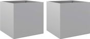 vidaXL Jardinière 2 pcs 42x40x39 cm acier galvanisé argent