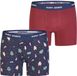 Happy Shorts Heren Boxershorts Kerst 2-Pack Donkerblauw/Bordeaux - Maat S