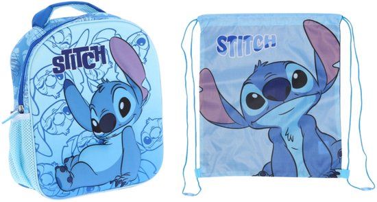 Lilo & Stitch Tassenset Blauw - Rugzak en Gymtas