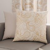 PETTI Artigiani Italiani - 1 paar kussenslopen 40 x 40 cm van microvezel, decoratief kussen voor slaapkamer, bank, woonkamer, set van 2 kussenslopen, paisley taupe, 100% Made in Italy