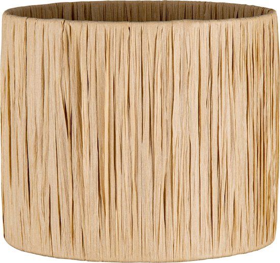 Home Sweet Home Raffia lampenkap - cilindrisch - beige - Boheemse stijl - ø20 x 17 cm - E27 fitting