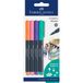Faber-Castell 160704 markeerstift 4 stuk(s) Blauw, Oranje, Roze, Violet