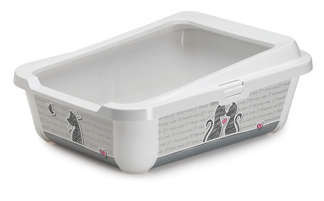 Moderna Bacinella per lettiera con bordo rimovibile 50x39.5x19 cm - Grijs