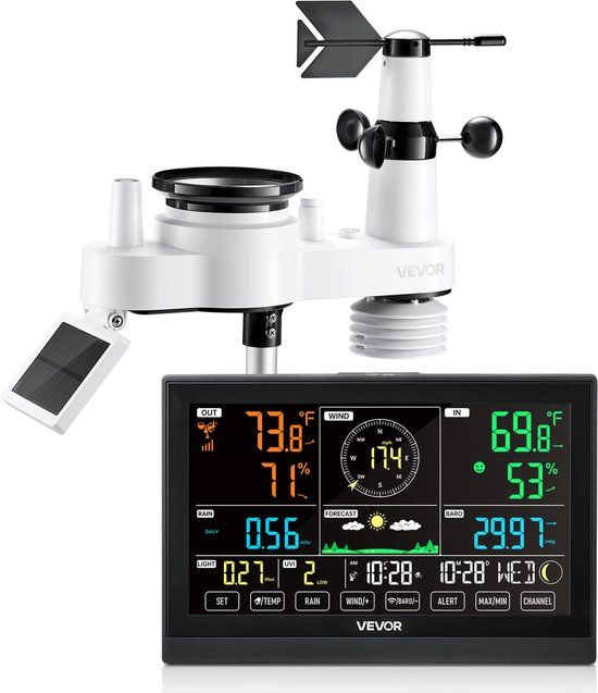 VEVOR 7-in-1 Draadloos Weerstation