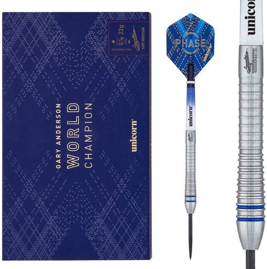 Unicorn Gary Anderson Phase 6 90% - 22g Steel Tip Darts - 3 Pack
