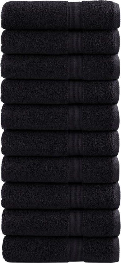 vidaXL Badhanddoeken SOLUND 10 stuks 600 g/m² Zwart Katoen 100x150 cm