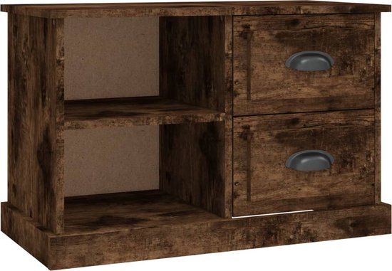 vidaXL TV meubel & entertainment center, 73x35,5x47,5 cm, bewerkt hout, gerookt eikenkleurig