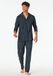 Schiesser Pyjama lange knoopsluiting grafietblauw - small