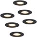 HOFTRONIC LED Inbouwspots - 6 stuks - Zwart - Rond - IP65 - GU10 - 5W - 2700K Warm Wit