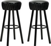 vidaXL Barstoelen 2 stuks Kunstleer Zwart