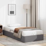 vidaXL Ottoman Bedframe met opslag Grijs 90 x 200 cm Kunstleer