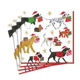 Entertaining Caspari Entertaining with Christmas Delivery servetten, wit, 20 stuks