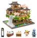Maison de poupées 1:24, chinois, avec éclairage LED, kit de bricolage