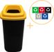 Plafor Sort Bin, Poubelle pour tri sélectif – 45L – Noir/Jaune