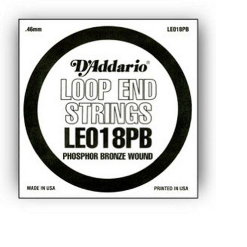 D'Addario LE018PB Phosphor Bronze Single String with Loop End, .018