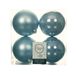 Decoris Grote kerstballen - 4x stuks - kunststof - lichtblauw - 10 cm - kerstversiering