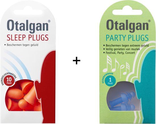 Otalgan Party Plugs Oordoppen & Sleep Plugs Oordopjes Combipack